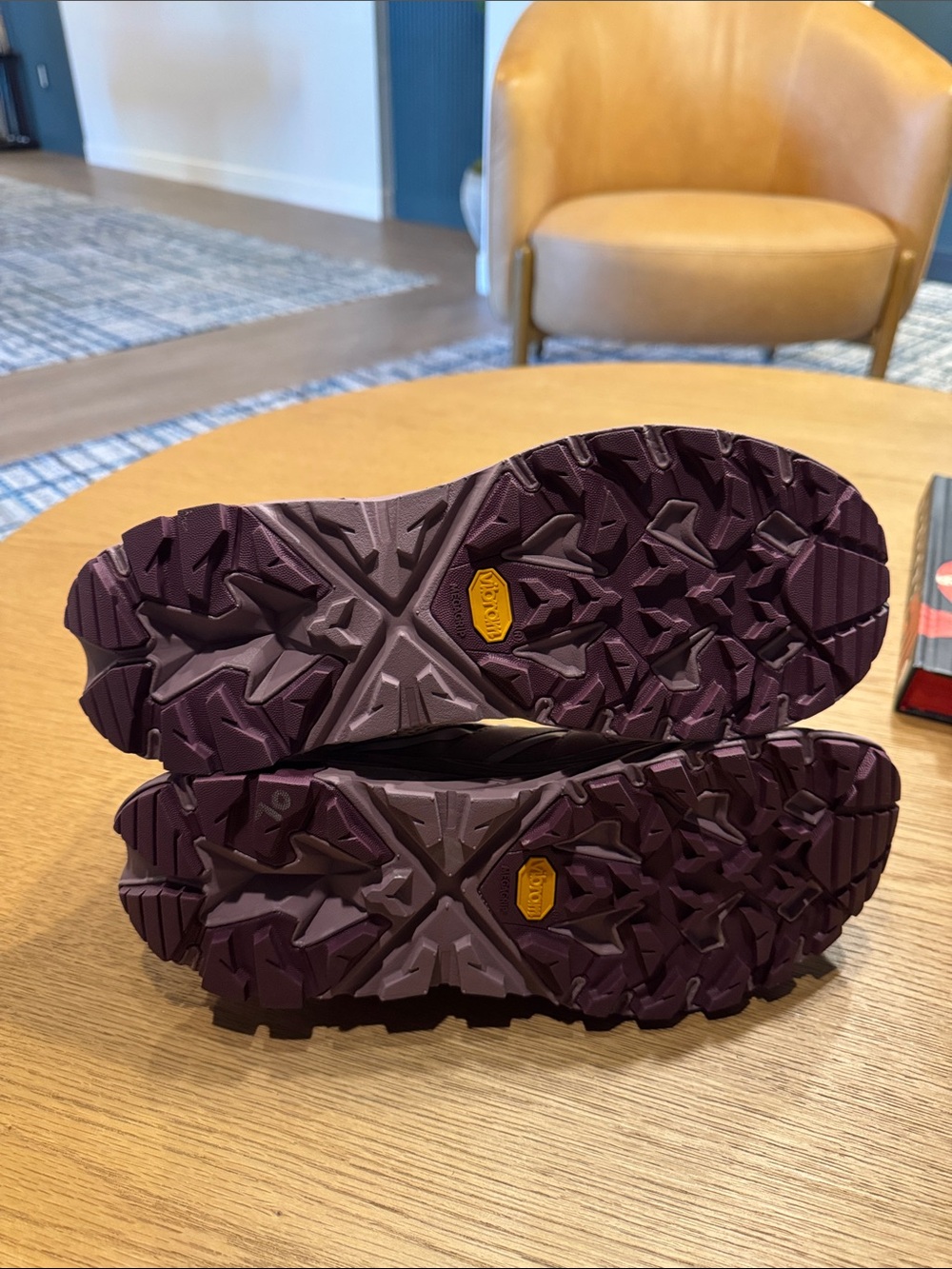 Hoka Women's Mauve and Plum High Top Trail Running Shoes - Picture 9 of 11